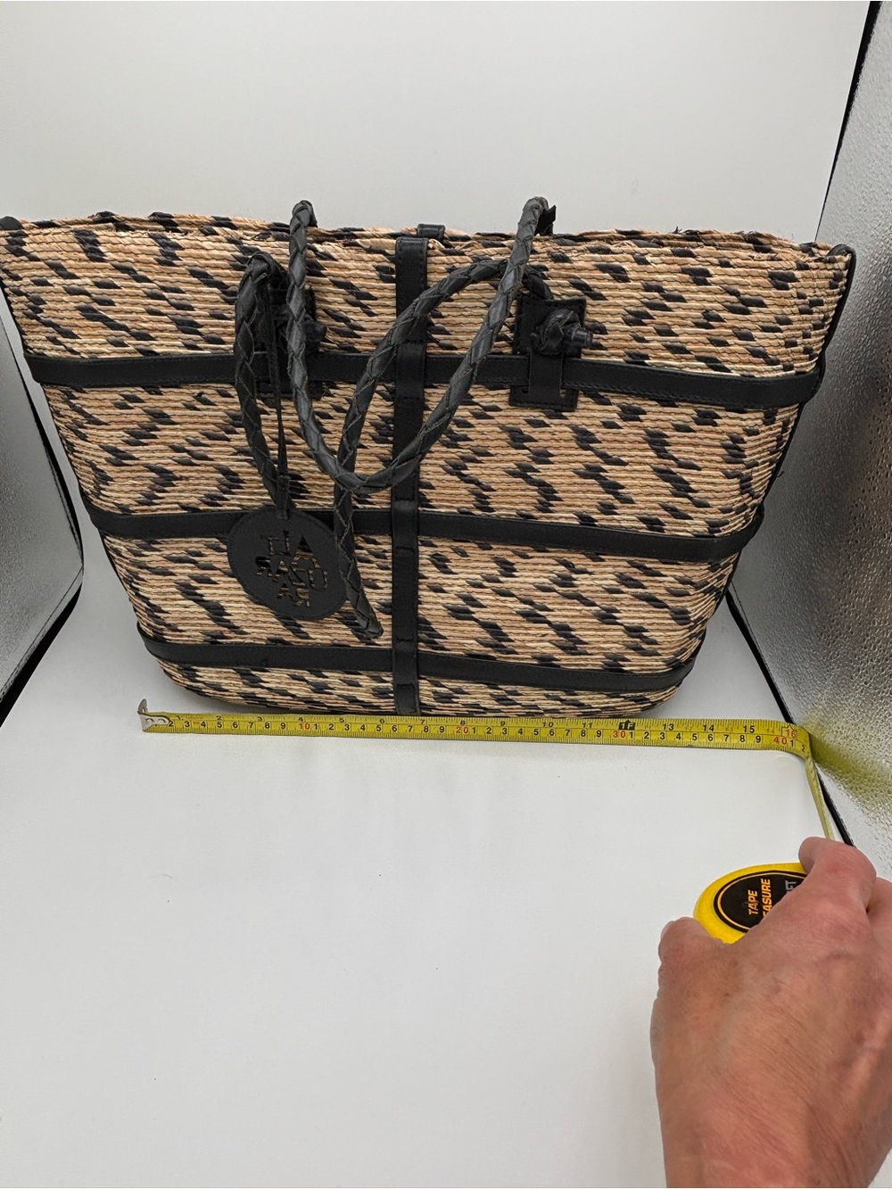 Black & Natural Woven Tote Bag by: “Watermill Tote” Altuzarra - Picture 7 of 7